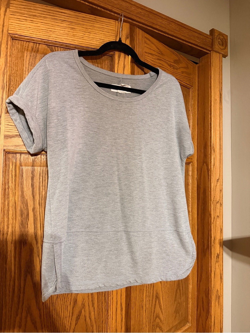 Workshop Republic Clothing Light Gray Short Sleeve Crewneck Top